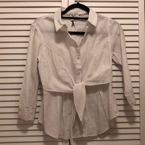 Anthropologie white button down top